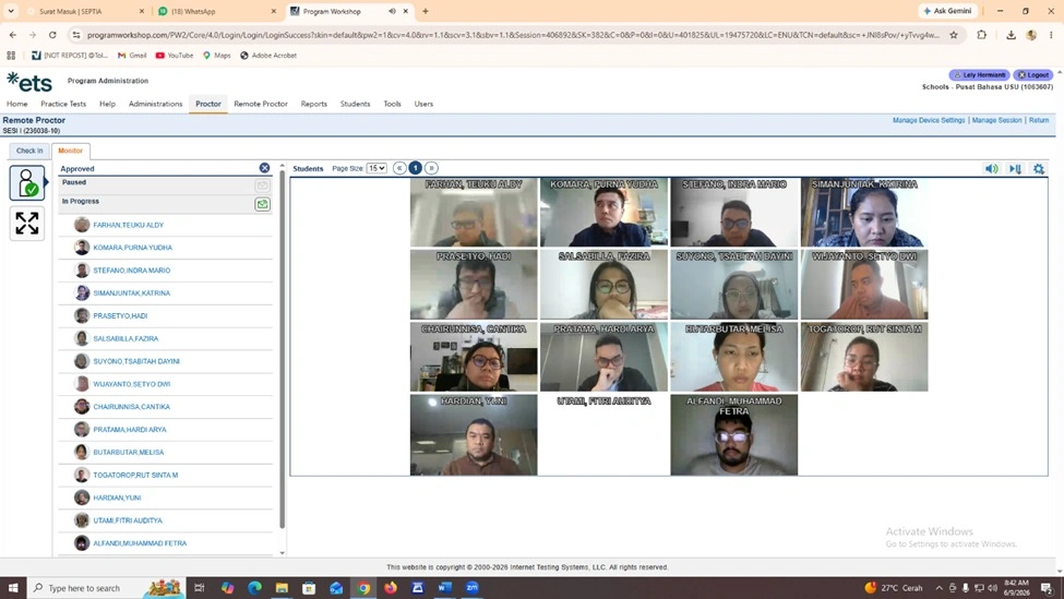 TOEFL ITP ONSITE AND ONLINE IMPLEMENTATION - 9 JUNE 2026
